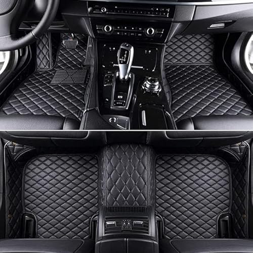 Customise Car Floor Mats für MINI Hatch (F55) 5-door 2018-2021, Leder Wasserfest Non-Slip Antirutsch Fussmatten Auto,Black von CZXZE