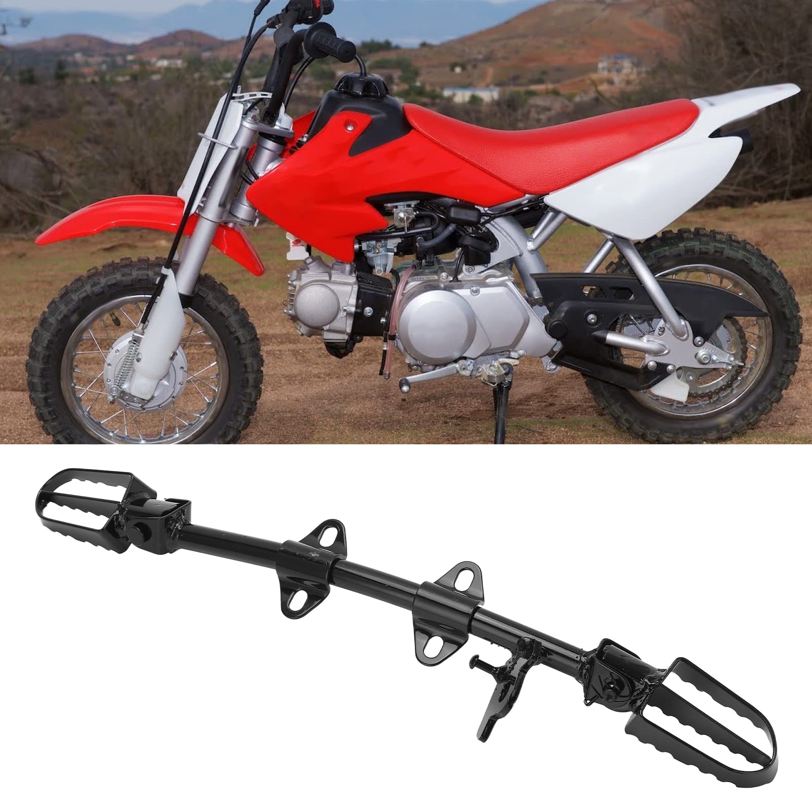 Fußrastenhalterung Motorradhalterung Fußrastenhalterung Unterstützung Fußrastenhalterung, Legierung Schwarz Ersatz für CRF50 50cc 70cc 110cc 125cc Pitbikes von CaCaCook