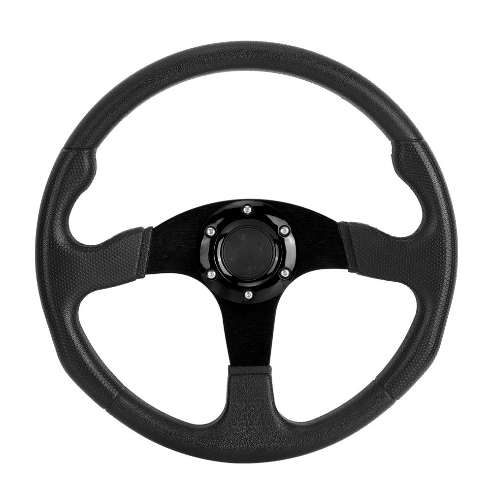 Lenkrad, Auto-modifiziertes Zubehör, Auto-Sport-Lenkrad Deep Dish 6 Schrauben Universal-modifiziertes Zubehör (Schwarz) von CaCaCook