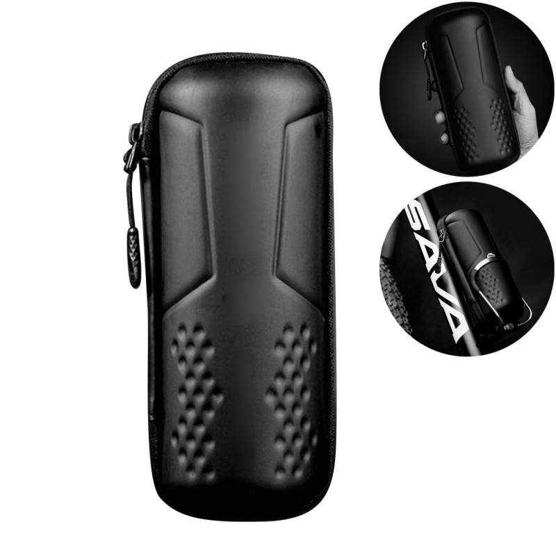 Tasche Flasche Tasche 21 * 10 * 8 Fahrrad Werkzeug Tasche Fahrrad Lagerung Kapsel wasserdichte Eva Hard Shell Radfahren Reparatur Werkzeug Tasche Tasche mit Reißverschluss (Schwarz) von CaCaCook