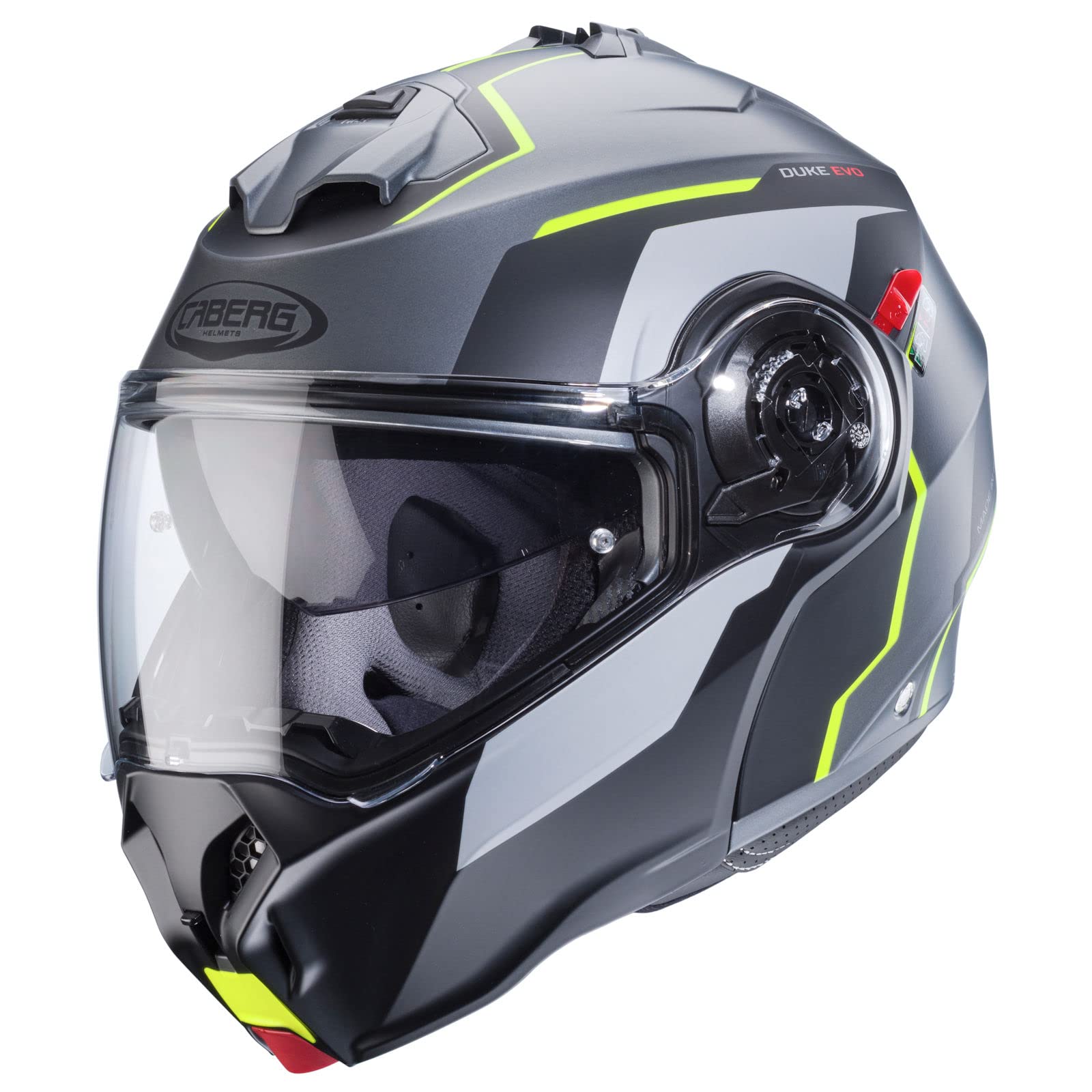 CABERG HELMET DUKE EVO MOVE MATT GUN METAL/BLACK/YELLOW FLUO L von Caberg