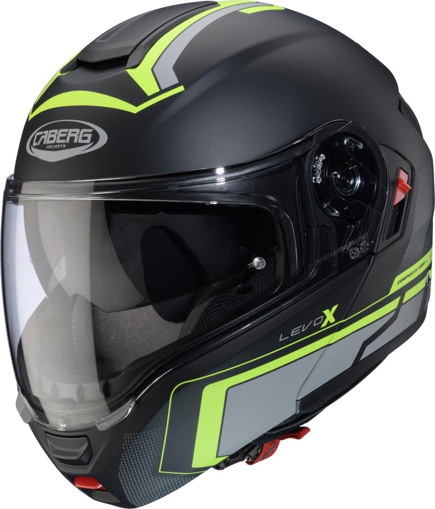 CABERG HELMET LEVO X ELITE MATT BLACK/GREY/YELLOW FLUO L von Caberg