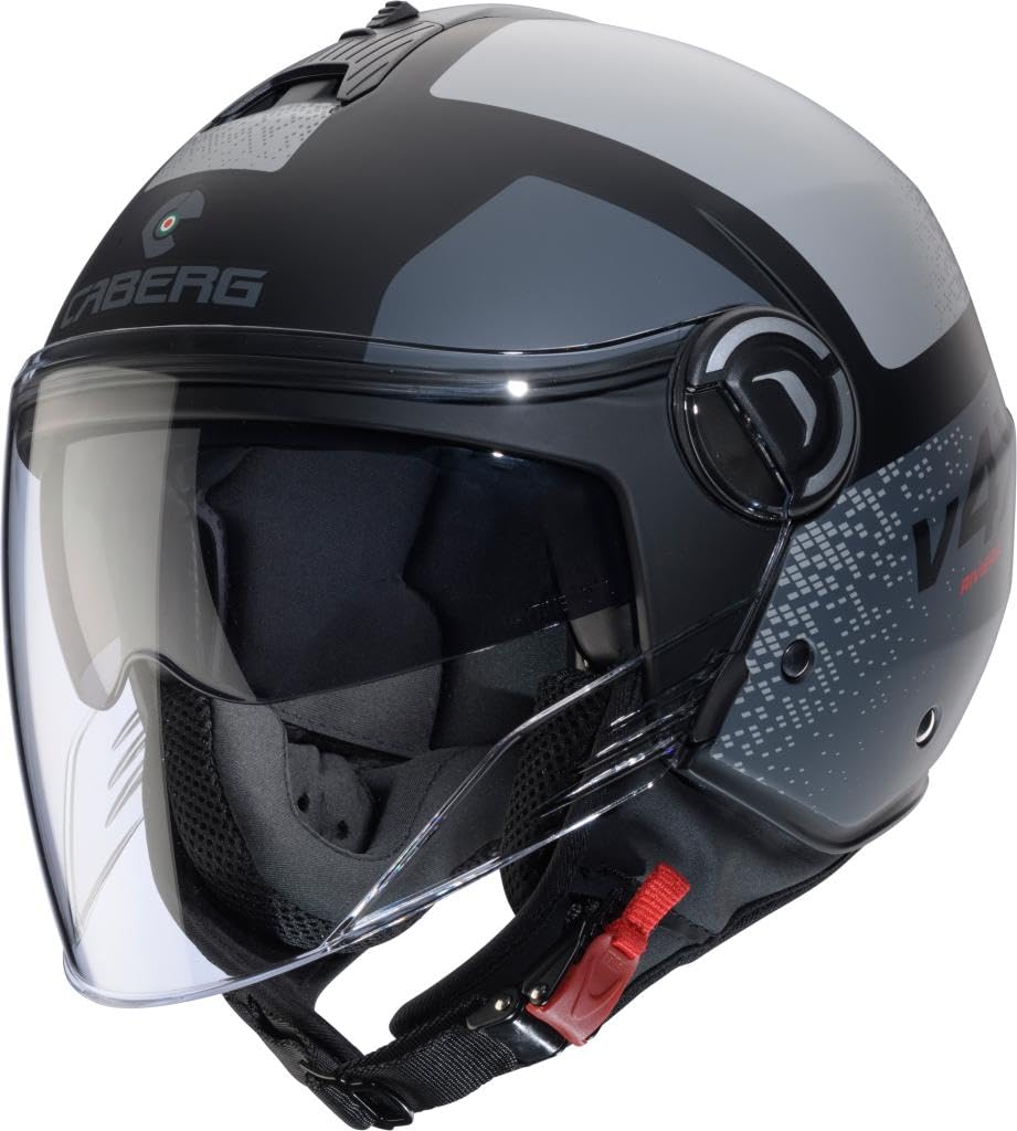 CABERG HELMET RIVIERA V4X ALPHA MATT BLACK/ANTHRACITE/GREY XL von Caberg