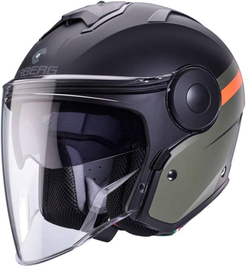 CABERG HELMET SOHO ZEPHYR MATT BLACK/MILITARY GREEN/ORANGE S von Caberg