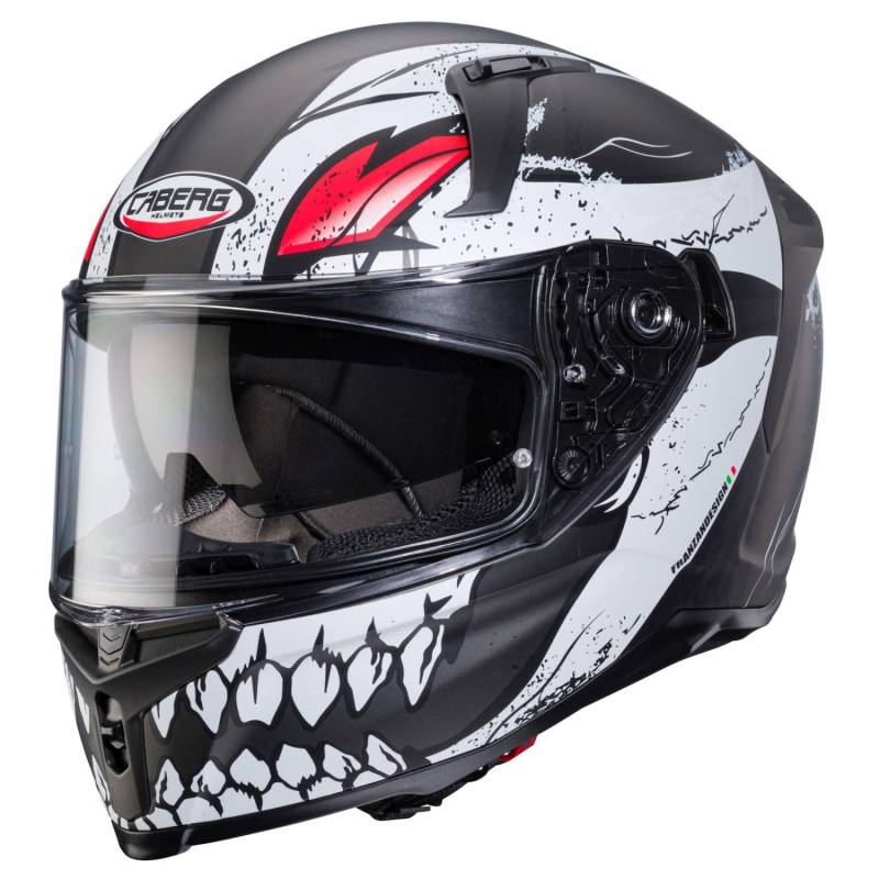 Caberg Avalon X Punk Helm, grau matt/rot, XL (61/62) von Caberg