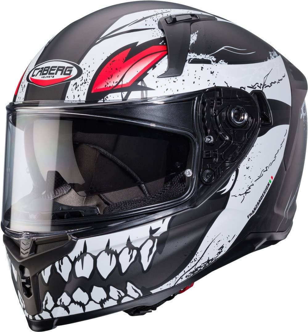 Caberg Avalon X Punk Helm, grau-matt/rot, L (59/60) von Caberg