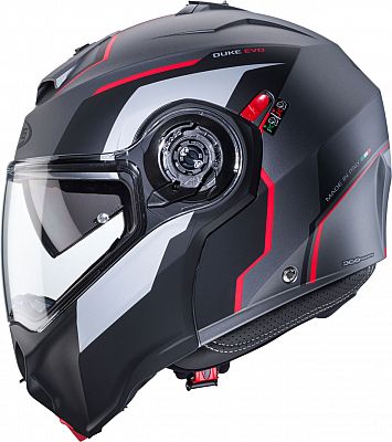 Caberg Duke Evo Move, Klapphelm - Matt Grau/Schwarz/Rot - L von Caberg