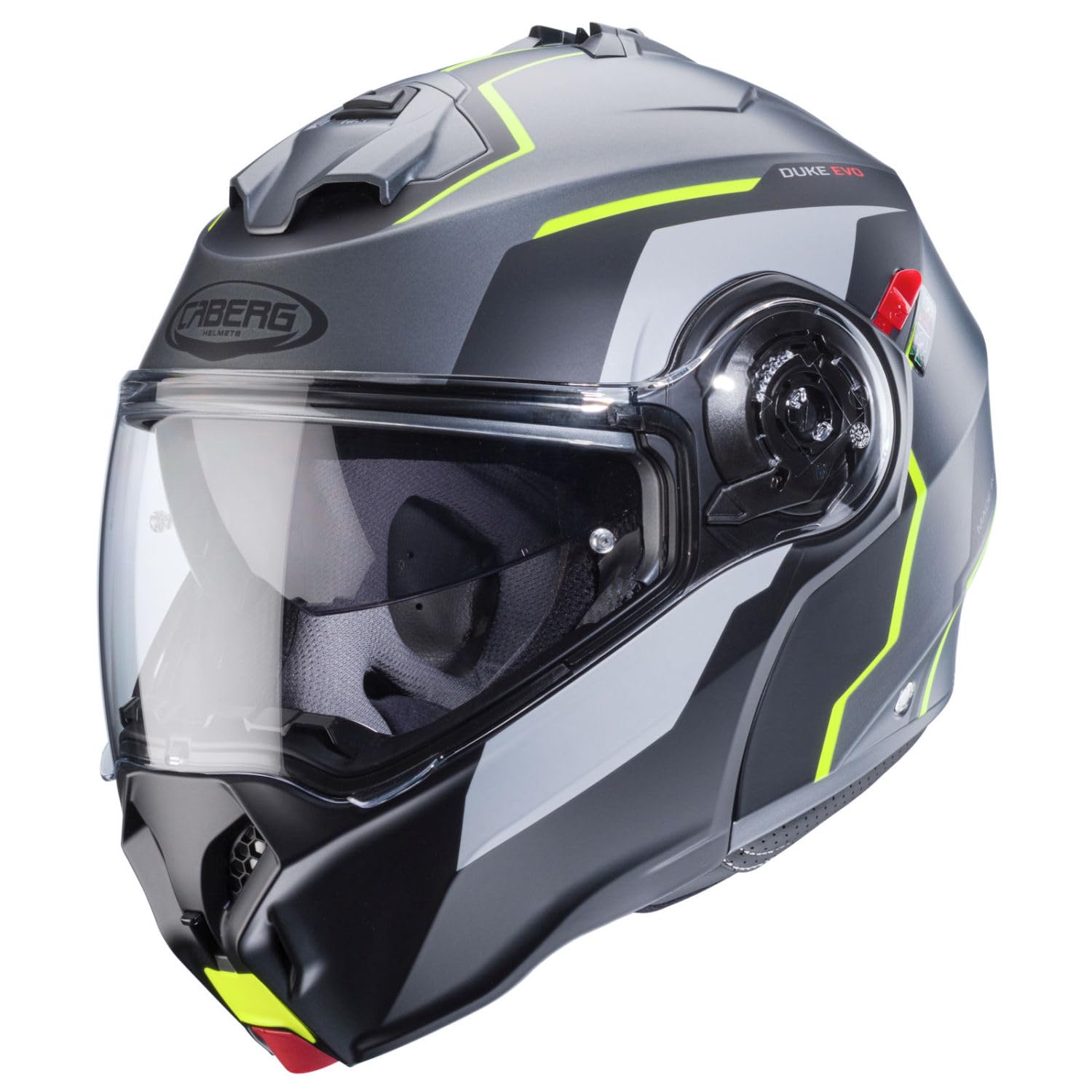 CABERG HELMET DUKE EVO MOVE MATT GUN METAL/BLACK/YELLOW FLUO XL von Caberg