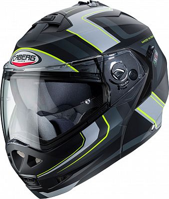 Caberg Duke II Tour, Klapphelm - Matt Schwarz/Grau/Neon-Gelb - S von Caberg