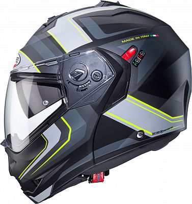 Caberg Duke X Tour, Klapphelm - Matt Schwarz/Hellgrau/Neon-Gelb - S von Caberg