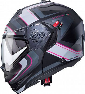 Caberg Duke X Tour, Klapphelm - Matt Schwarz/Hellgrau/Pink - M von Caberg