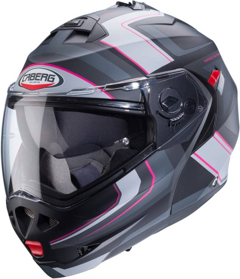 Caberg Duke X Tour Klapphelm (Grey/Fuxia,M (57/58)) von Caberg