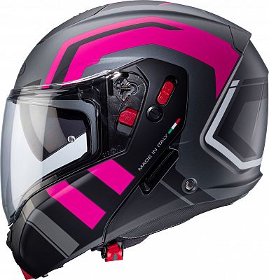 Caberg Horus X Road, Klapphelm - Matt Grau/Schwarz/Pink - M von Caberg