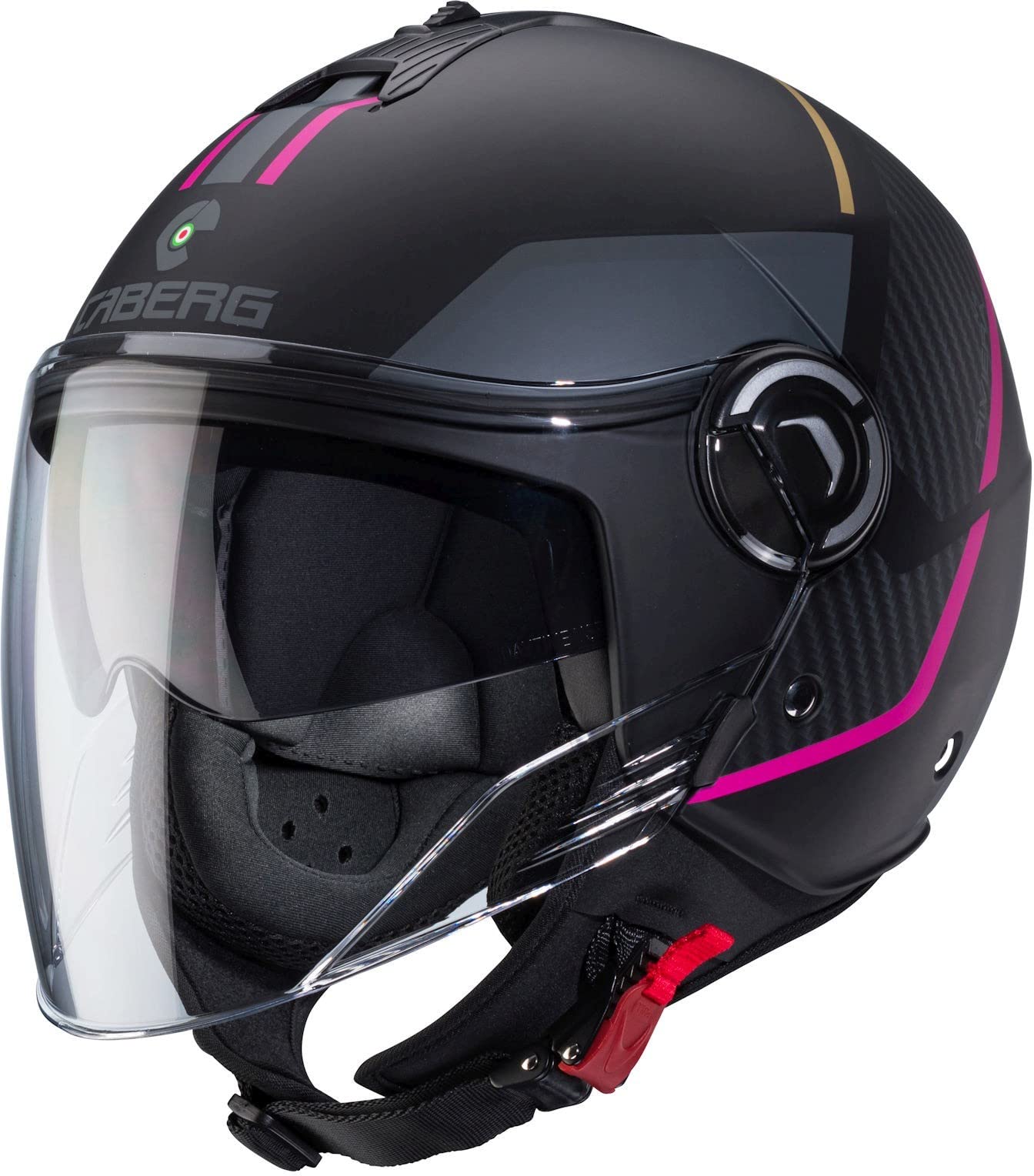 Caberg Riviera V4 X Geo Jethelm, schwarz-matt/pink, M (57/58) von Caberg