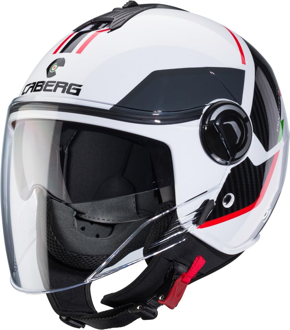 Caberg Riviera V4 X Geo Jethelm (White/Black/Red/Green,XXL (63/64)) von Caberg