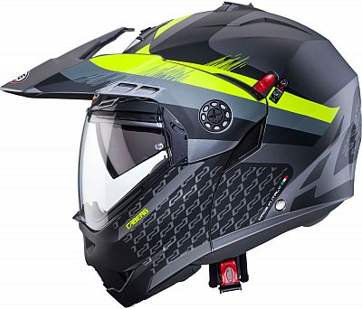 Caberg Tourmax X Sarabe, Klapphelm - Matt Grau/Schwarz/Neon-Gelb - L von Caberg