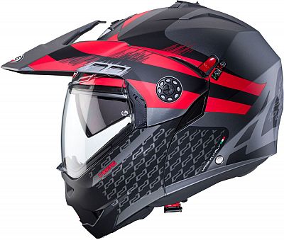 Caberg Tourmax X Sarabe, Klapphelm - Matt Grau/Schwarz/Rot - S von Caberg