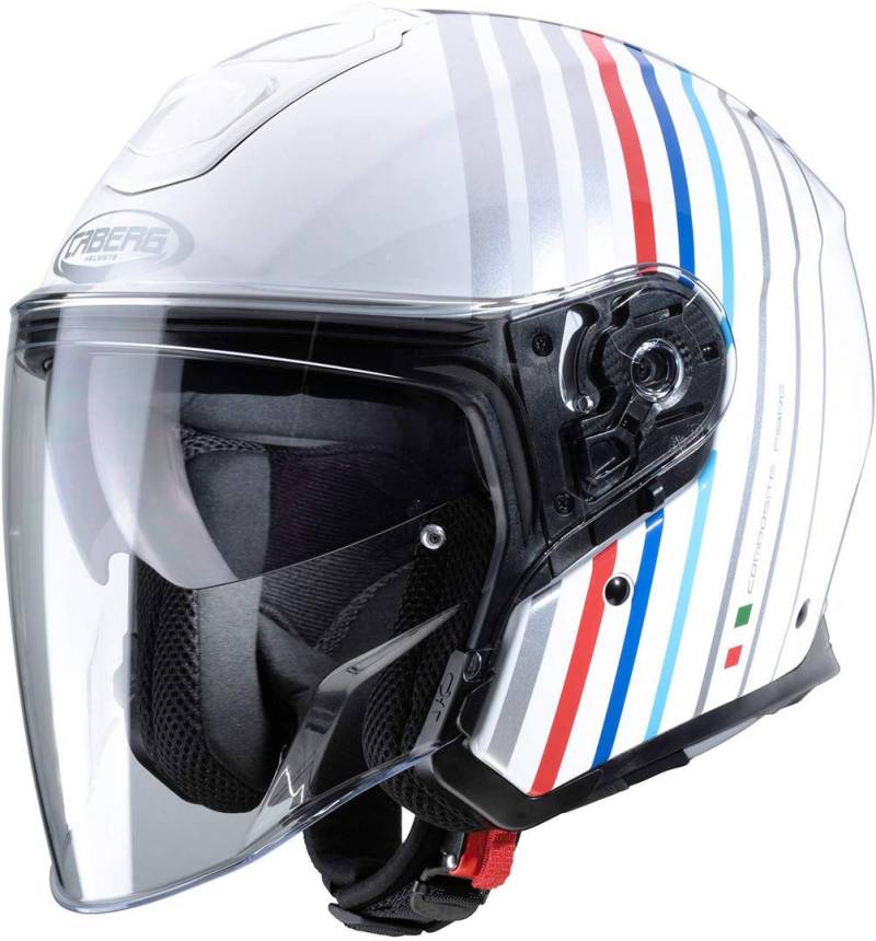 Caberg Unisex FLYON BAKARI Motorradhelm, Weiß/Silber/BMW Farben, S von Caberg