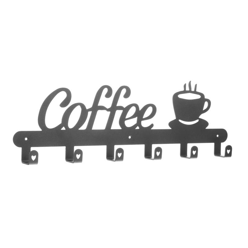 Cabilock 1 Satz Kaffeetasse Wandbehang Kaffeebecherhalter Wandhalterung Tasse Untertassenständer Veranstalter Papierbecher Kaffeetassen-hängeständer Schwarz Kaffeetassenbaum Black Eisen von Cabilock