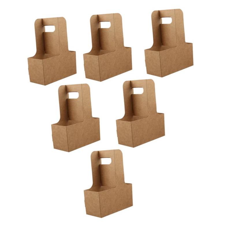 Cabilock 6st Hand Becher Halter Gestelle Für Milchteetassen Praktisches Gestell Verdickte Getränkehalter Getränk Verpacktes Rack Kaffeetassenhalter Kraftpapier Light Brown von Cabilock