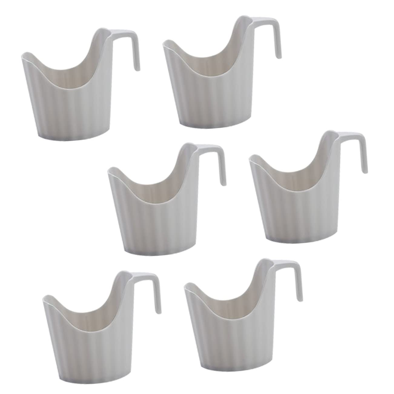 Cabilock 6st Isolierter Getränkehalter Becher Anti-getränkehalter Flaschenhülle Stählerne Tasse Rattan-vasenhülle Getränkehalterhülse Cup-griffhülse Büro Plastik Weiß Kaffee Schreibtisch von Cabilock