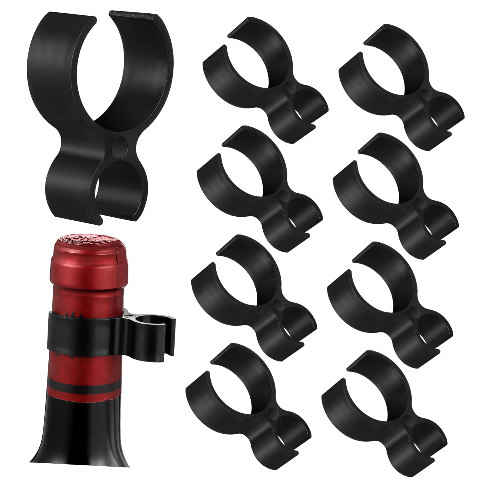 Cabilock 9st Serviceclips Für Weinflaschen Weinclip Schwarze Kerze Flaschenverlängerungsclip Wiederverwendbare Kerzenclips Flaschenhalter-Clip Schwarzer Kerzenhalter Plastik Black von Cabilock