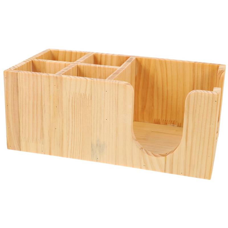 Cabilock Stangenregal Storage Boxes aufbwahrungs-Box Kaffeebar-Ordnungssystem Kaffeebar-Set Schalter Kaffeepadhalter Zubehör Halter für Kaffeebarstrohhalme Kaffee-Organizer-Station hölzern von Cabilock