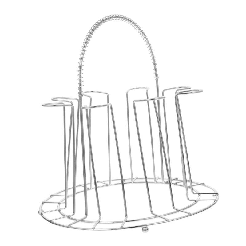 Cabilock Weinglasregal, 8 Tassen, Abtropforganisator, Rotweinglashalter, Trinkglas-abtropfgestell, Sportflaschenregal, Biergläserregal Für Büro von Cabilock