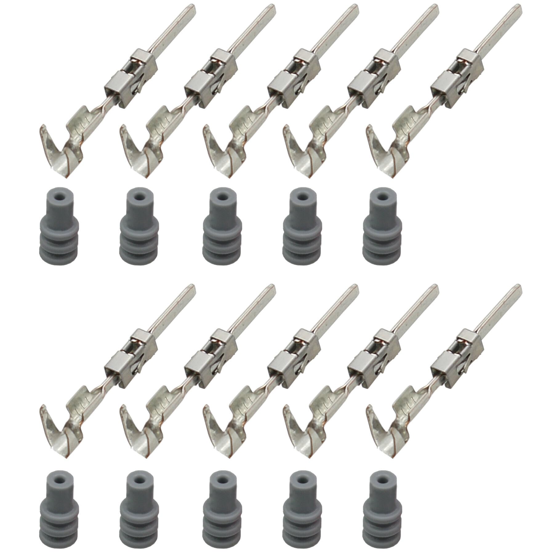 10er Set Micro TimerII gedichtet Stift Kontakt Pin Seal 0,20mm² - 0,50mm² kompatibel mit VW 103360.03 N 103 360.03 von Cable Solution