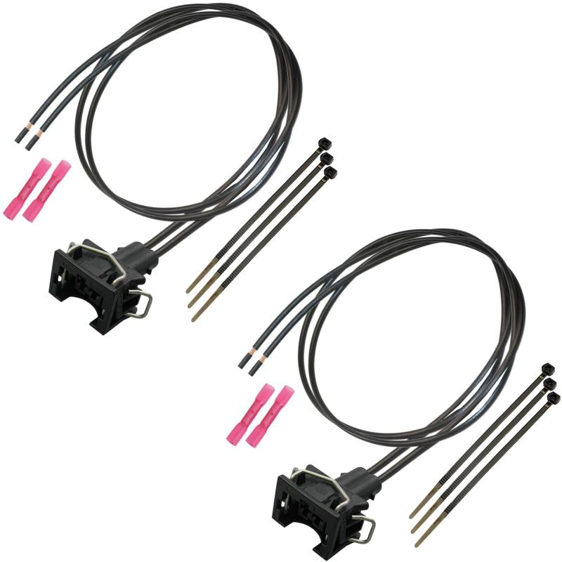 2X Reparatursatz Kabelsatz 2-polig JPT Stecker kompatibel zu VW 037906240 und kompatibel zu Bosch EV1 Einspritzventil von Cable Solution