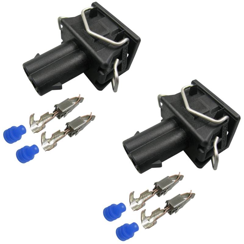 2X Reparatursatz Steckverbinder 2-polig JPT Stecker kompatibel zu VW 037906240 und kompatibel zu Bosch EV1 Einspritzventil von Cable Solution