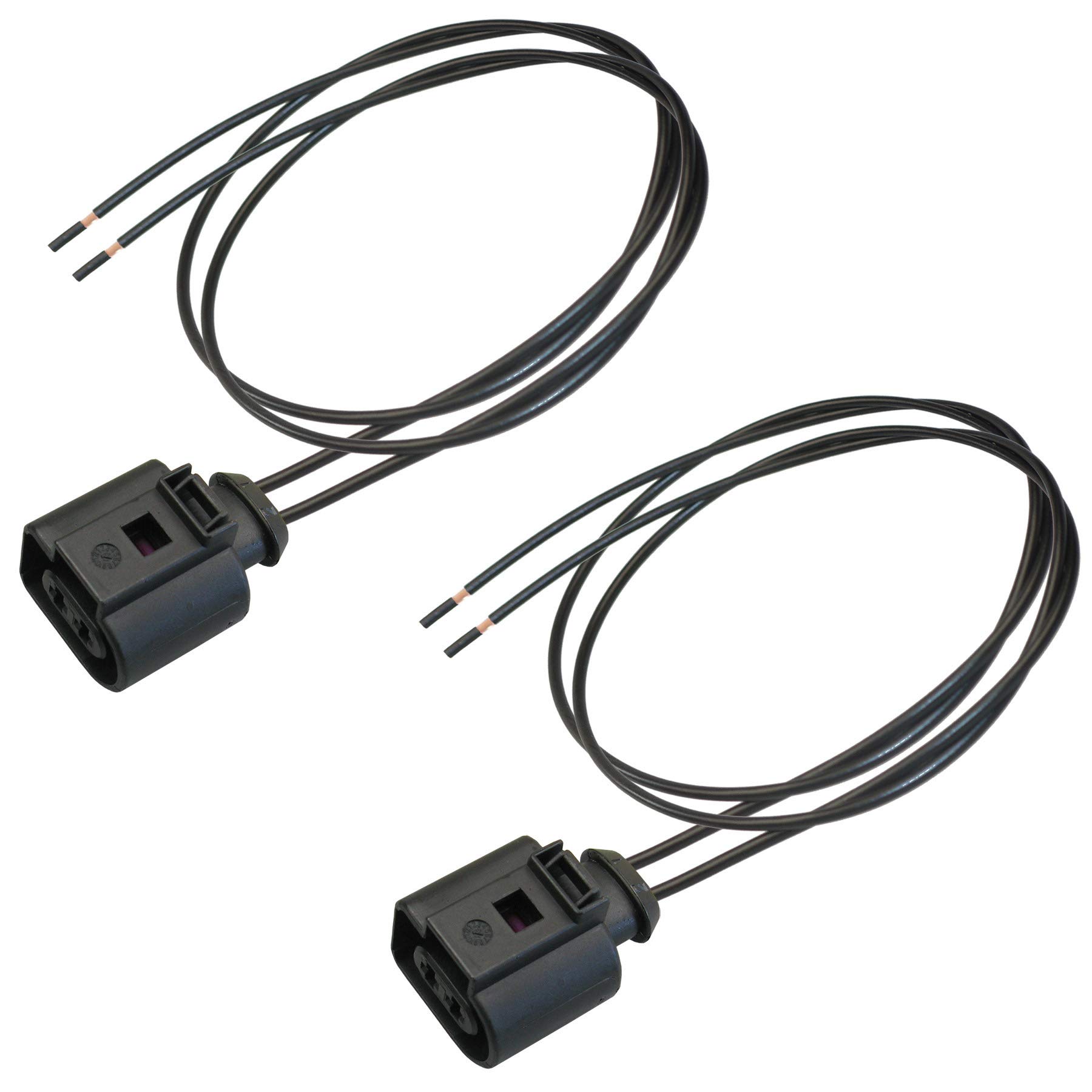 2X Kabelsatz Reparatursatz Stecker Buchse 2-polig kompatibel mit VW 1J0973722 / 1J0 973 722 z.B. für Wischwasserpumpe, Scheinwerfer etc. von Cable Solution