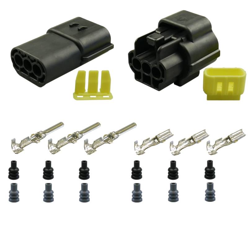 cable solution Econoseal 070 J Mark II Serie Stift- Buchsengehäuse 3-pol. Set LKW Auto Motorrad von cable solution