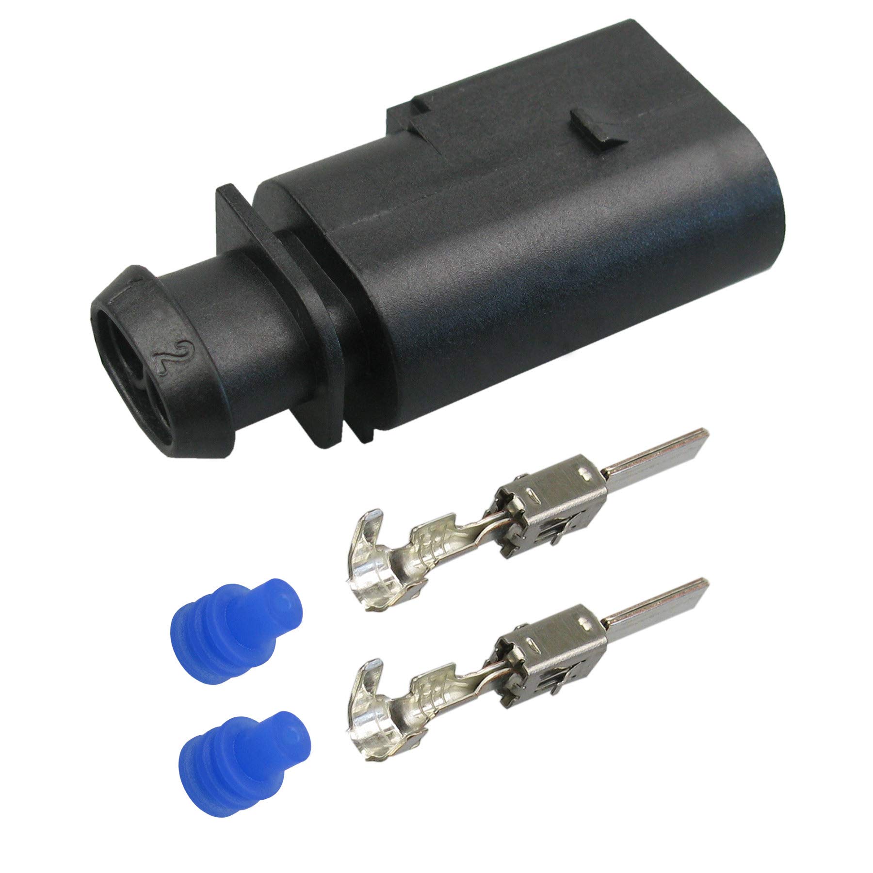 Reparatursatz Stecker Stift 2-polig kompatibel mit VW 8D0973822 / 8D0 973 822 z.B. für Scheinwerferreinigung, Einparkhilfe von Cable Solution