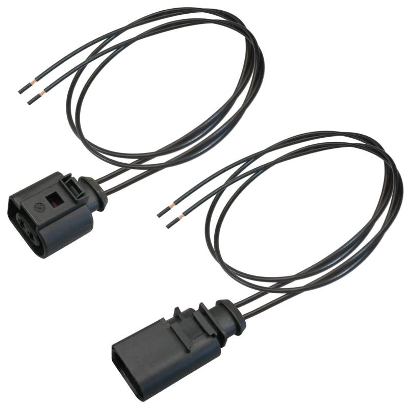 Kabelsatz Reparatursatz Stecker Set Buchse + Stift 2-polig kompatibel mit VW 1J0973722 und 8D0973822 von Cable Solution