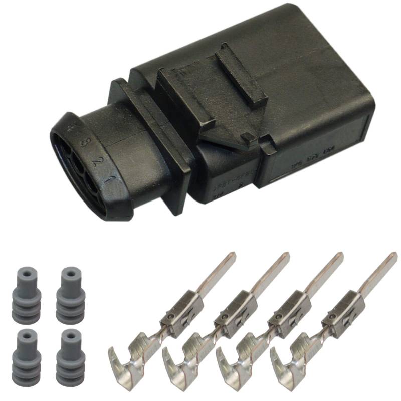 Stecker kompatibel zu VW Audi 1K0973804 Reparatursatz 4-pol. Stift 1K0 973 804 Crimp Elektrik von Cable Solution