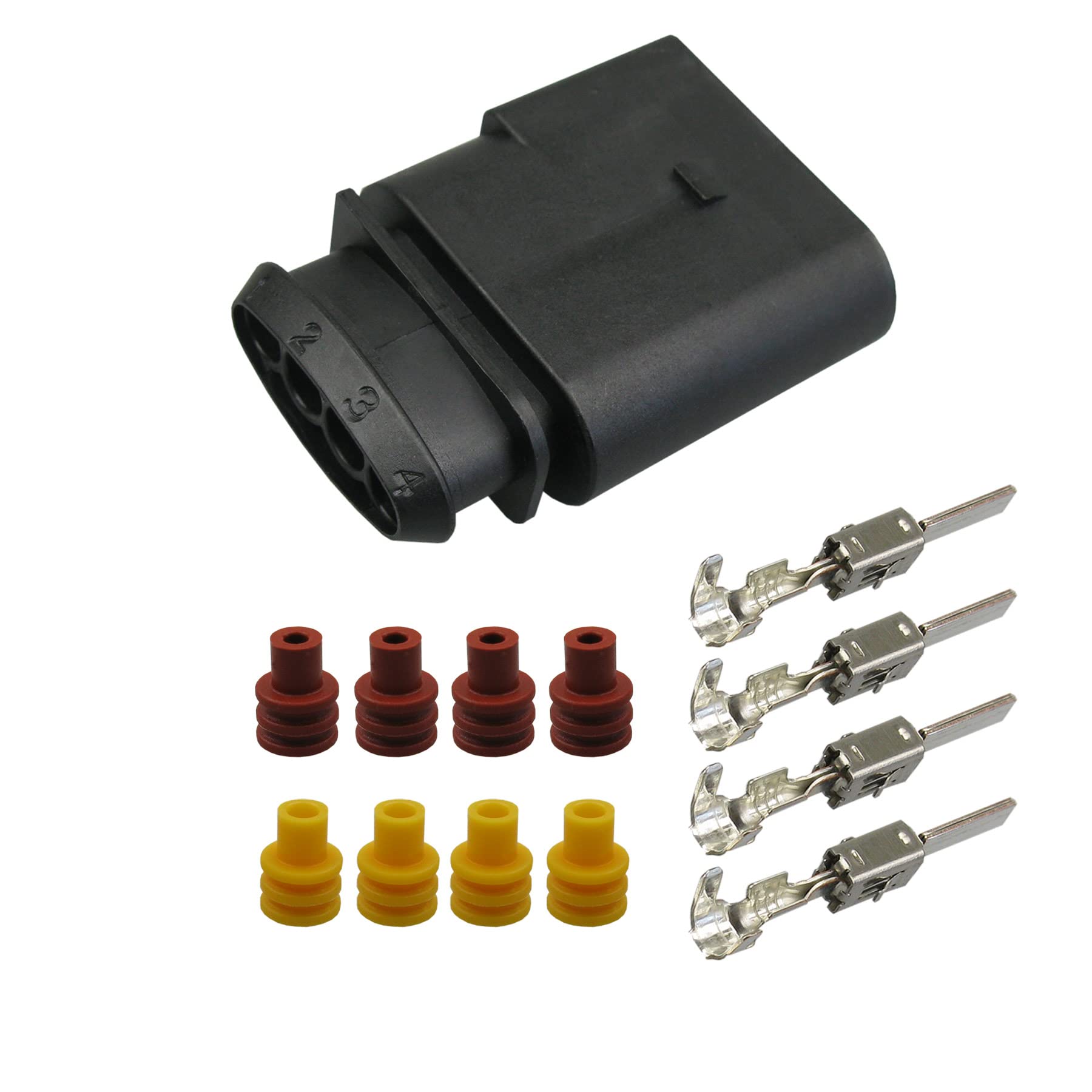 Stecker kompatibel zu VW, Audi, SEAT, Skoda 1J0973824, 1J0 973 824 Multi Reparatursatz 4-pol. Stift 1,0²-2,5² z.B. Lamdasonde von Cable Solution