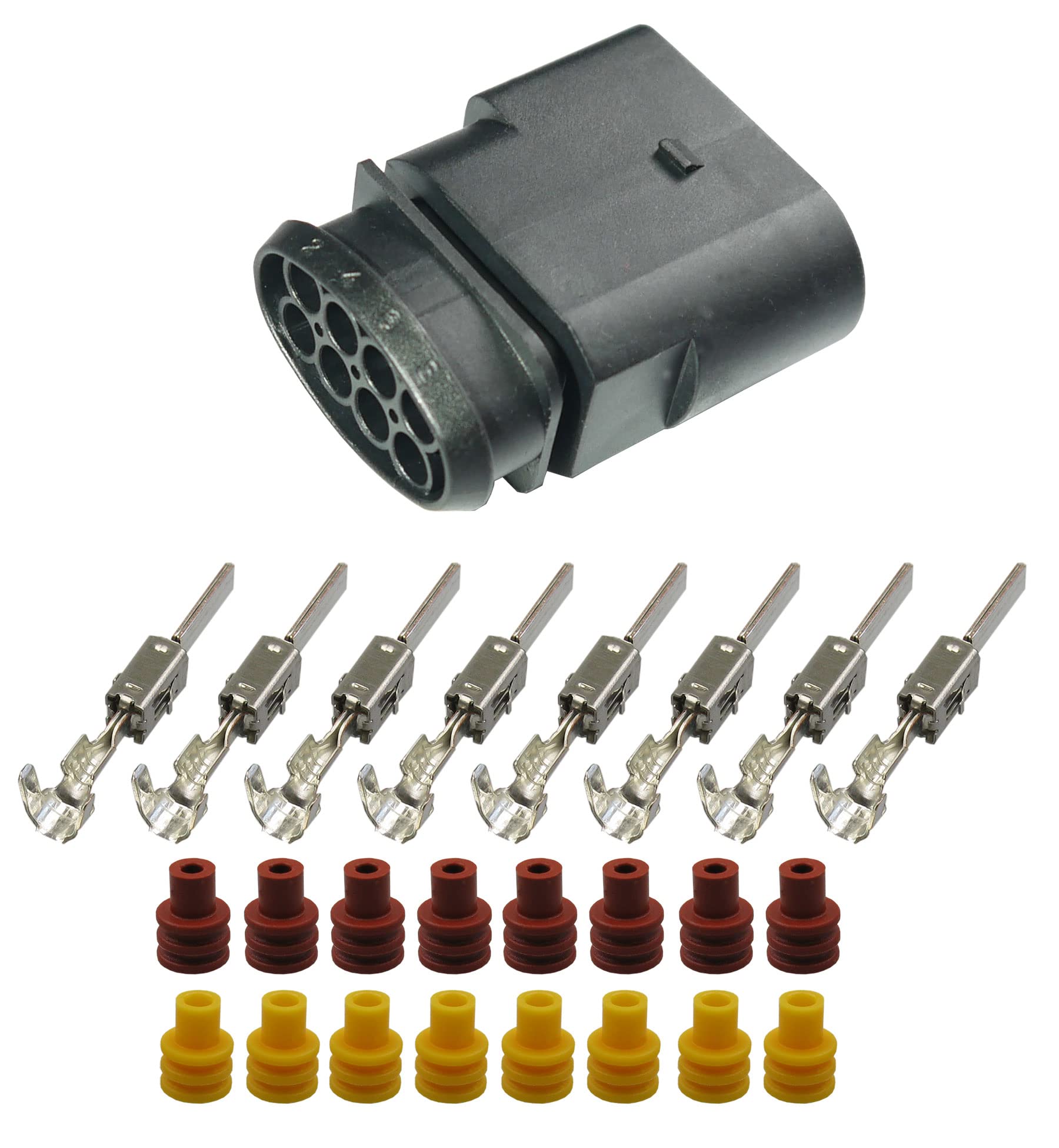 Stecker kompatibel zu VW, Audi, SEAT, Skoda 8D0973834 / 8D0 973 834 Reparatursatz Stift 8-pol. 1,00-2,50² 8D0 973 834 von Cable Solution