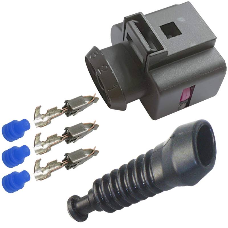 Stecker passend zu OEM 1J0973723 Reparatursatz 3-pol Buchse 0,5²-1,0² 1J0 973 723 Tülle von Cable Solution