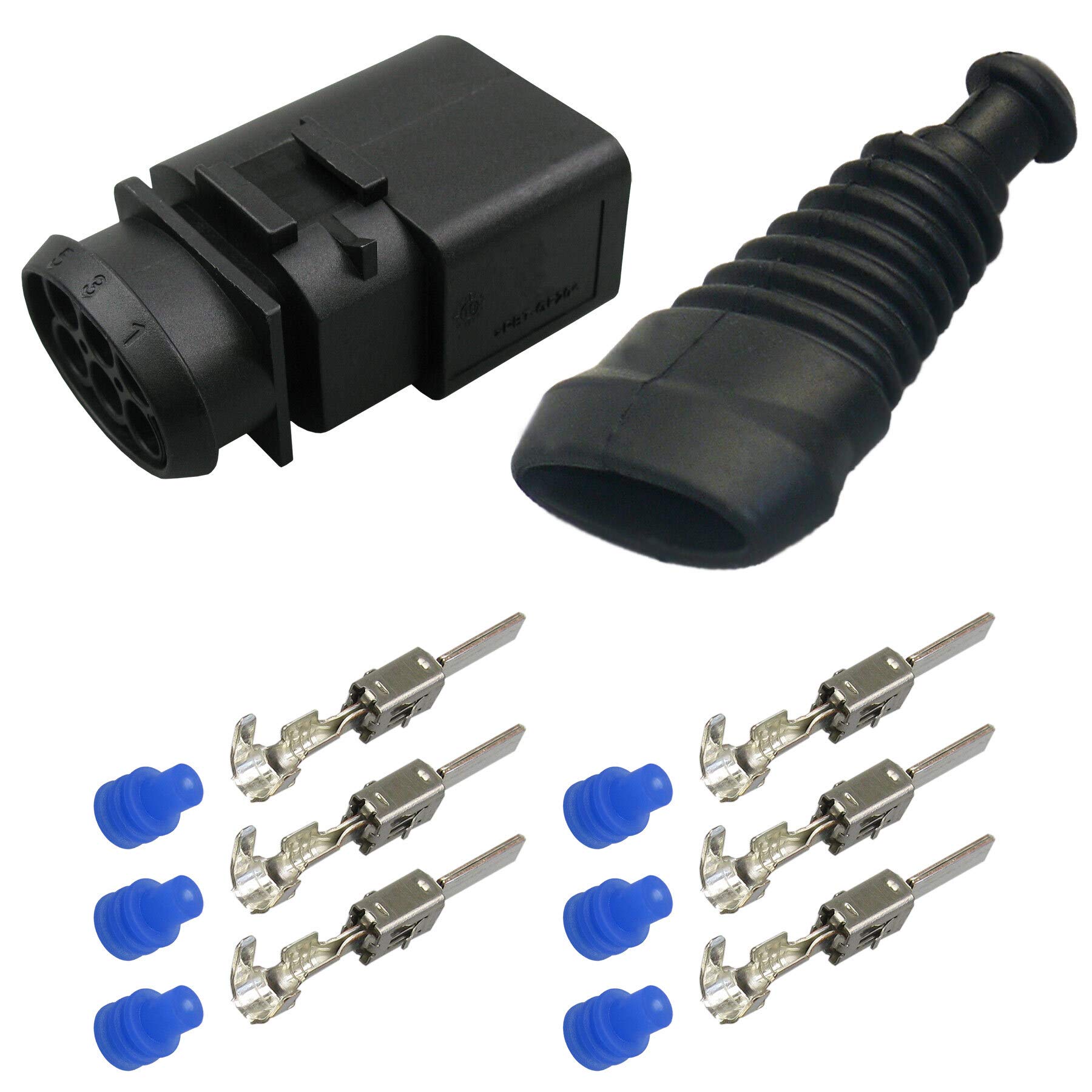 Stecker passt zu OEM 1J0973833 Reparatursatz 6-pol. 0,50²-1,00² Tülle 1J0 973 833 von Cable Solution