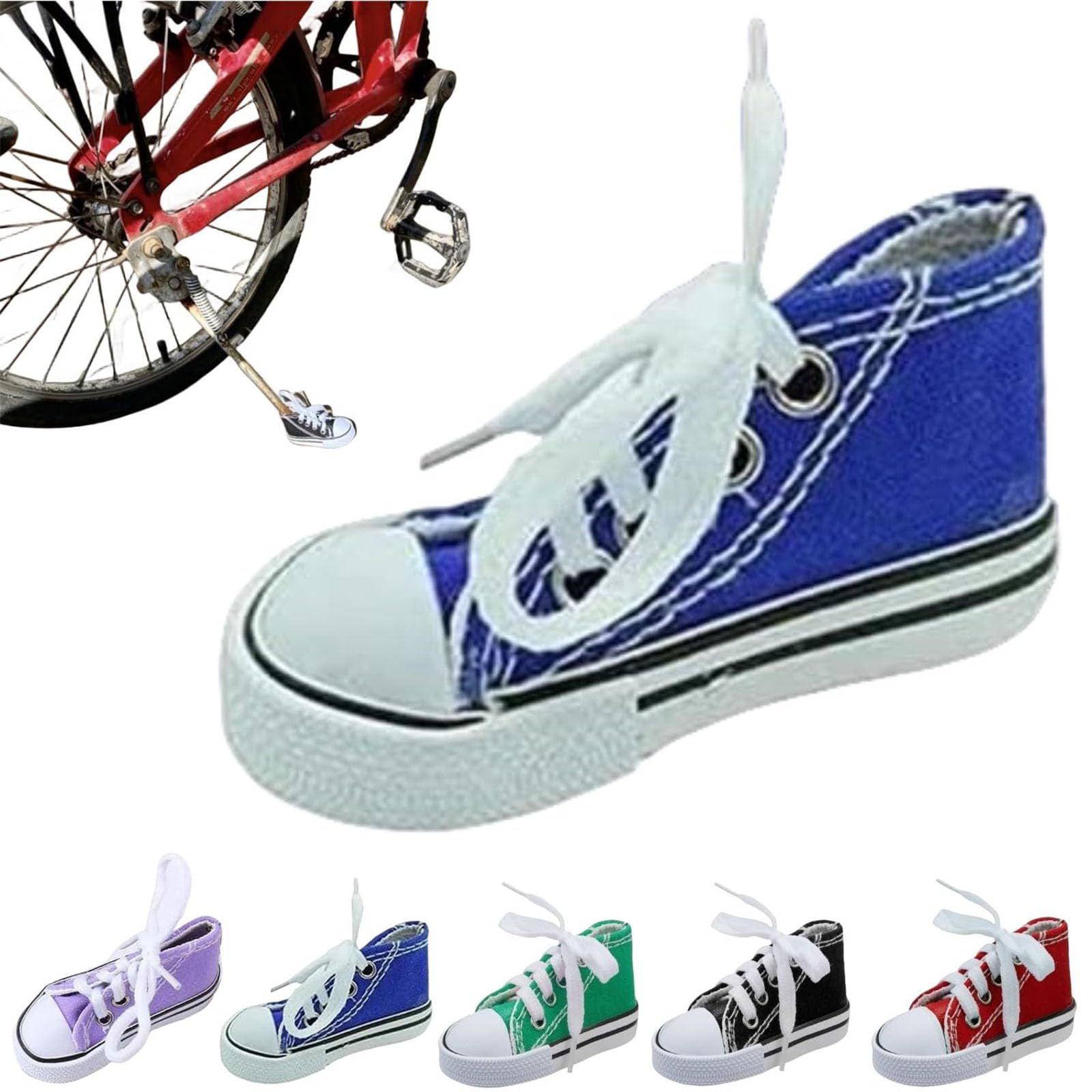 Caduola Personalisierte Motorrad-Fußstütze, kleiner Schuh, Motorrad-Seitenständer, Kickstand-Verlängerungspolster, 1 x Motorradständer, niedliche Mini-Leinwandschuhe, Seitenständer (Blue) von Caduola