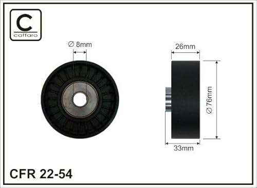 Caffaro 22-54 Ablenkung/Führung Rolle mit V-Rippengürtel, 76mm x 26mm von Caffaro