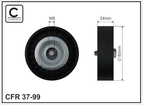 Caffaro 37-99 Ablenkung/Führung Rolle mit V-Rippengürtel, 80mm x 24mm von Caffaro