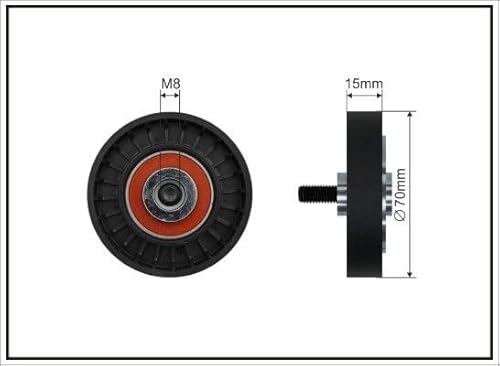 Caffaro 45-07 Ablenkung/Führung Rolle mit V-Rippengürtel, 70mm x 15mm von Caffaro