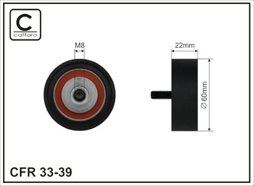 Caffaro 33-39 Ablenkung/Führung Rolle mit V-Rippengürtel, 60mm x 22mm von Caffaro