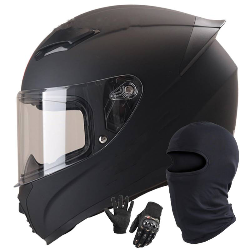 Integralhelme Für Motorradfahrer Mit Visier Leichte Motorradhelme Integral Motorradhelm Modische Integralhelme DOT/ECE-Zugelassener Motorrad Helm C,XL/59-60CM von Caimcie