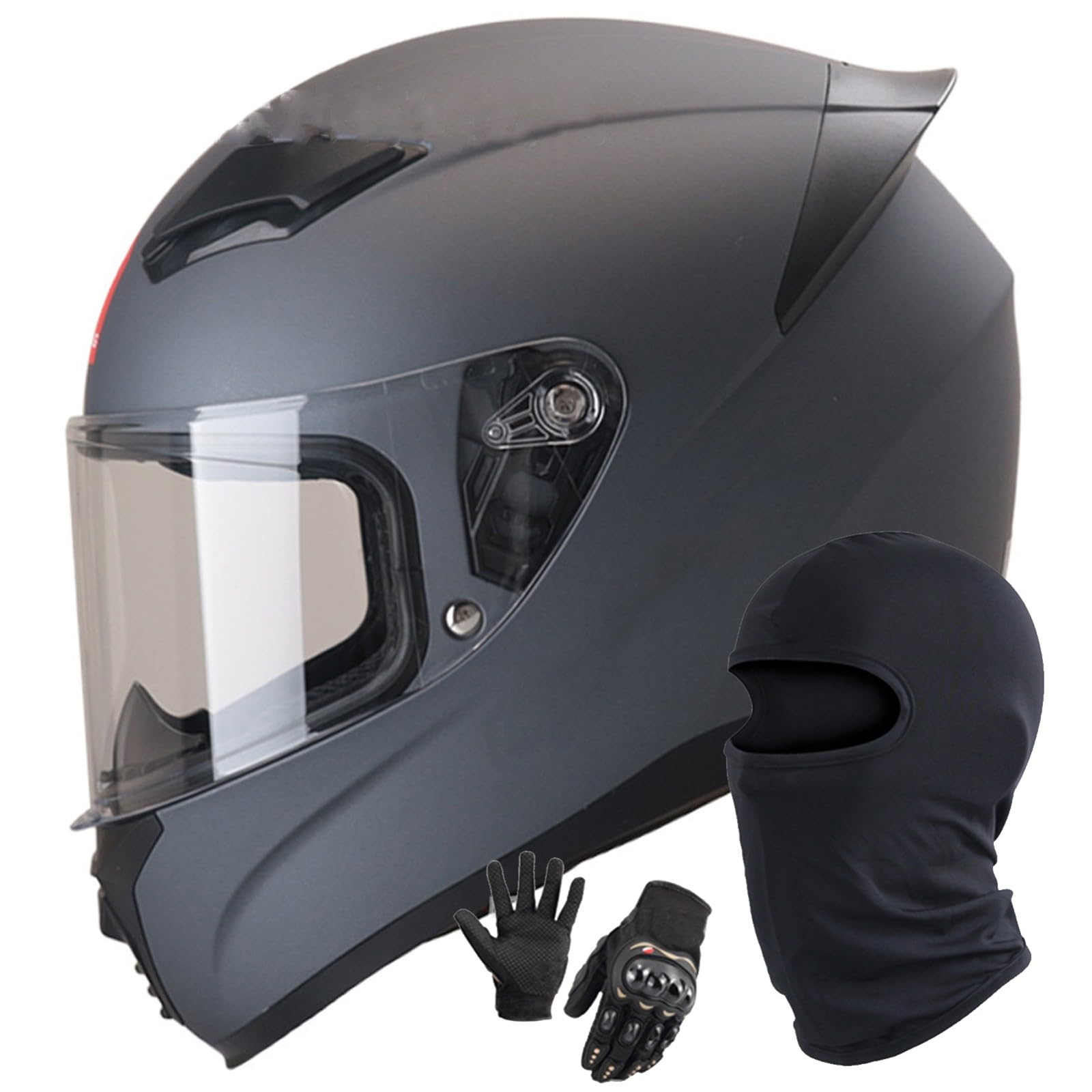 Integralhelme Für Motorradfahrer Mit Visier Leichte Motorradhelme Integral Motorradhelm Modische Integralhelme DOT/ECE-Zugelassener Motorrad Helm E,L/57-58CM von Caimcie