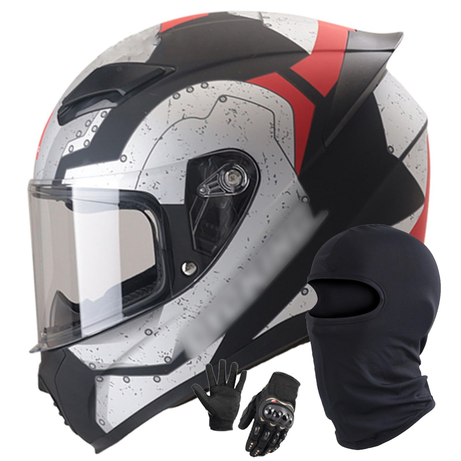 Integralhelme Für Motorradfahrer Mit Visier Leichte Motorradhelme Integral Motorradhelm Modische Integralhelme DOT/ECE-Zugelassener Motorrad Helm F,XL/59-60CM von Caimcie