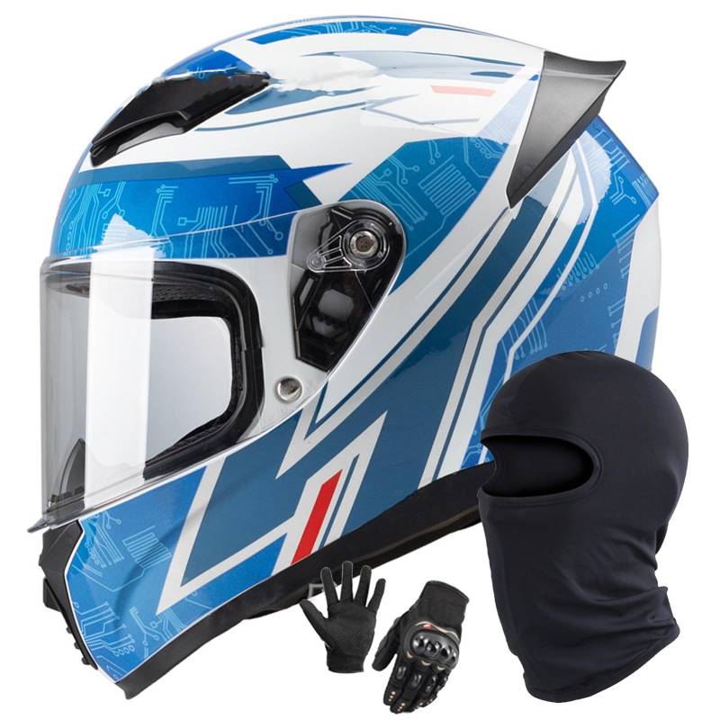 Integralhelme Für Motorradfahrer Mit Visier Leichte Motorradhelme Integral Motorradhelm Modische Integralhelme DOT/ECE-Zugelassener Motorrad Helm H,M/54-56CM von Caimcie