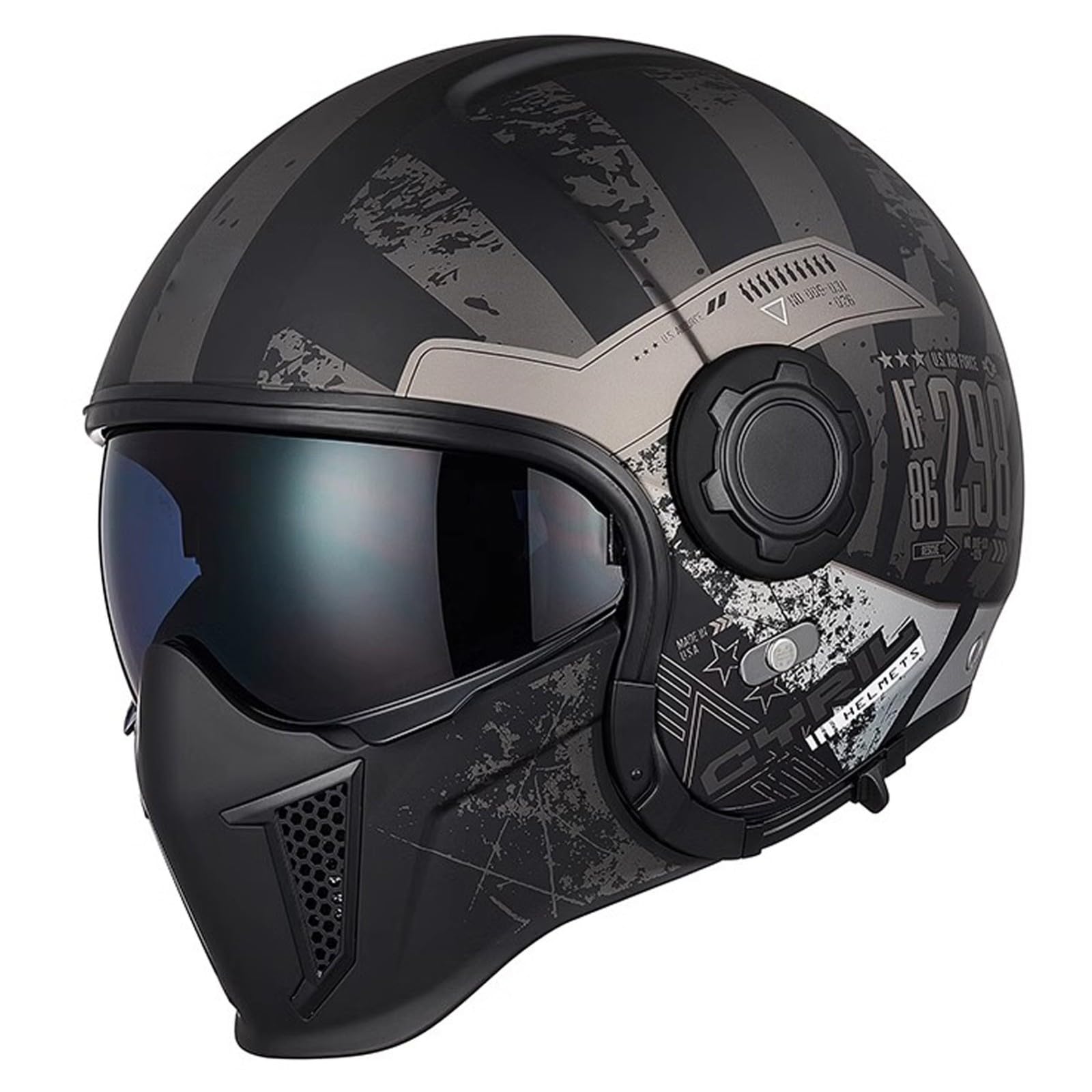 Integriert Motorradhelm DOT/ECE Genehmigt Integralhelm Motorradhelm Motorrad Integralhelm Für Frauen Männer Modularer Motocross Helm A,XXL/61-63CM von Caimcie